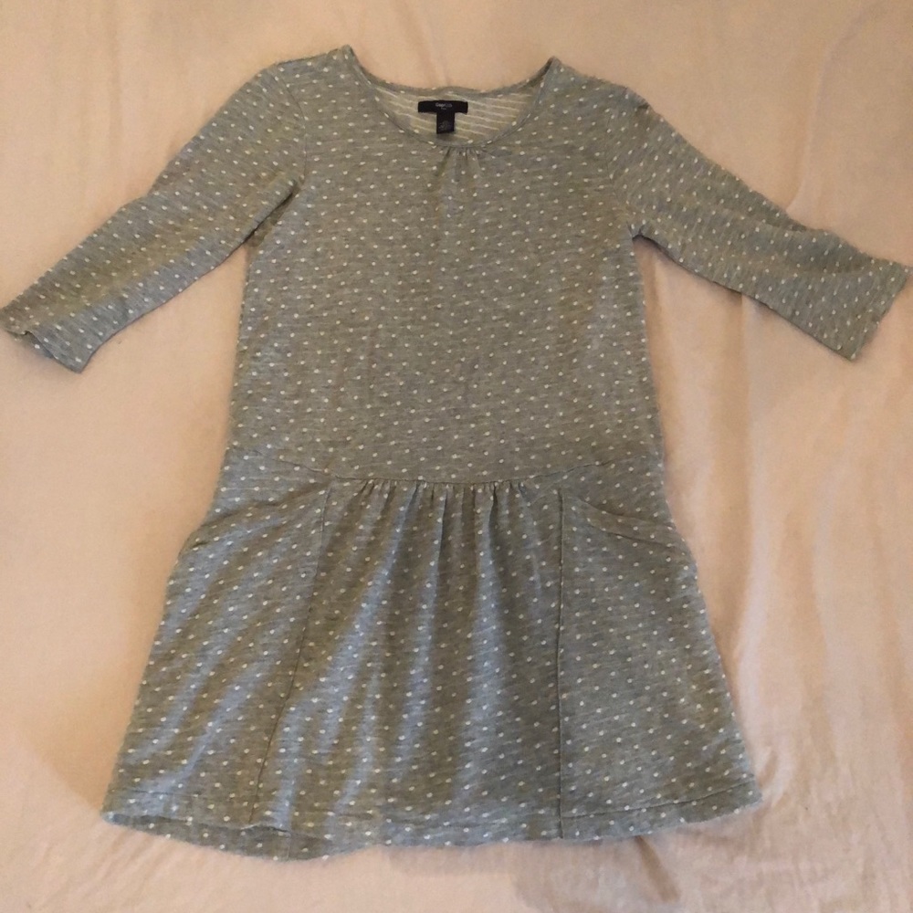 Gap Girls Dot Shirred Dress With Pockets